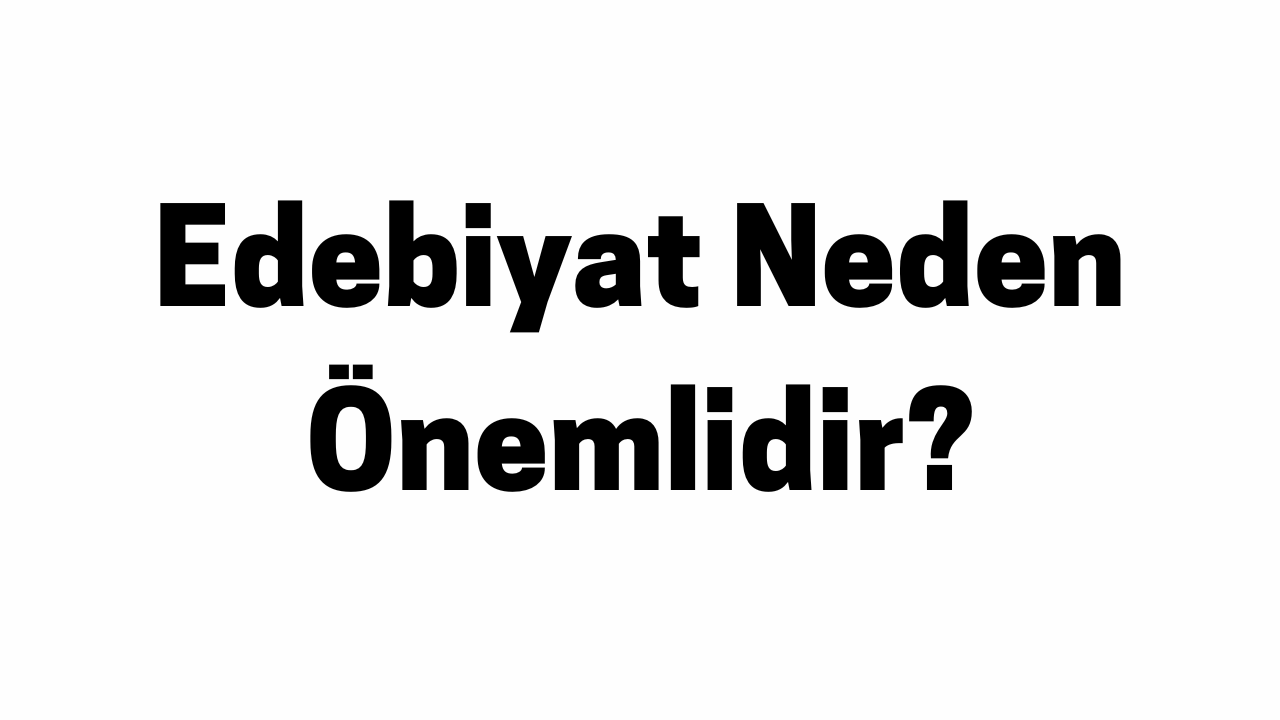 Edebiyat Neden Önemlidir
