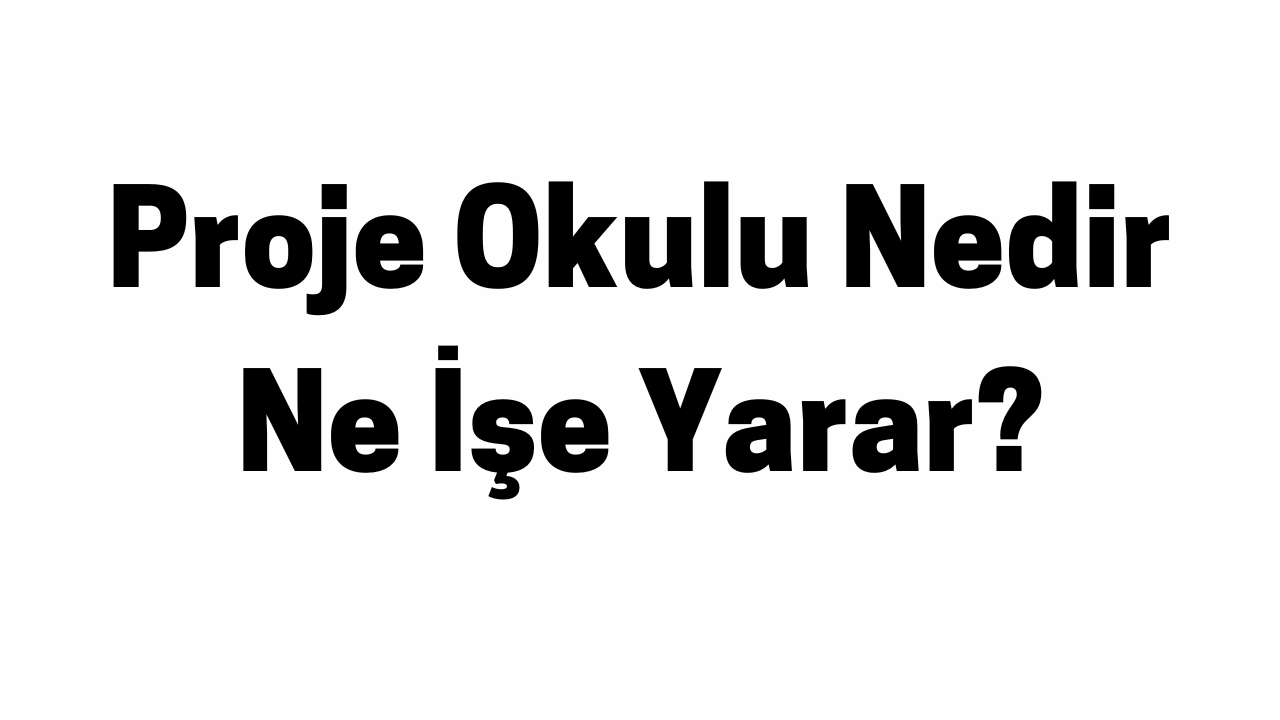 Proje Okulu Nedir Ne İşe Yarar